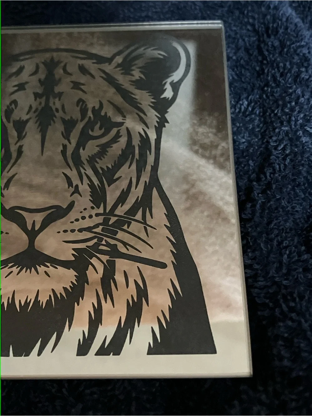 Lioness Flame In Eyes Etched Glass Mirror Candle Coaster Women Motivation